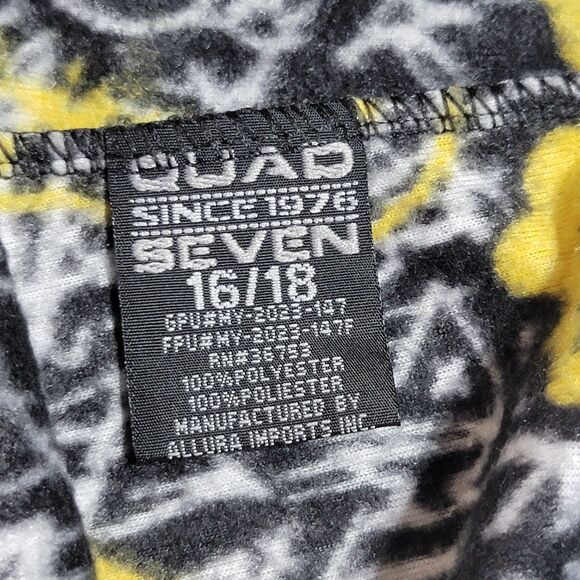 Quad Seven Fuzzy PJ Pants B, W, & Yellow Smile Faces - Size Youth 16/18 - Picture 4 of 4